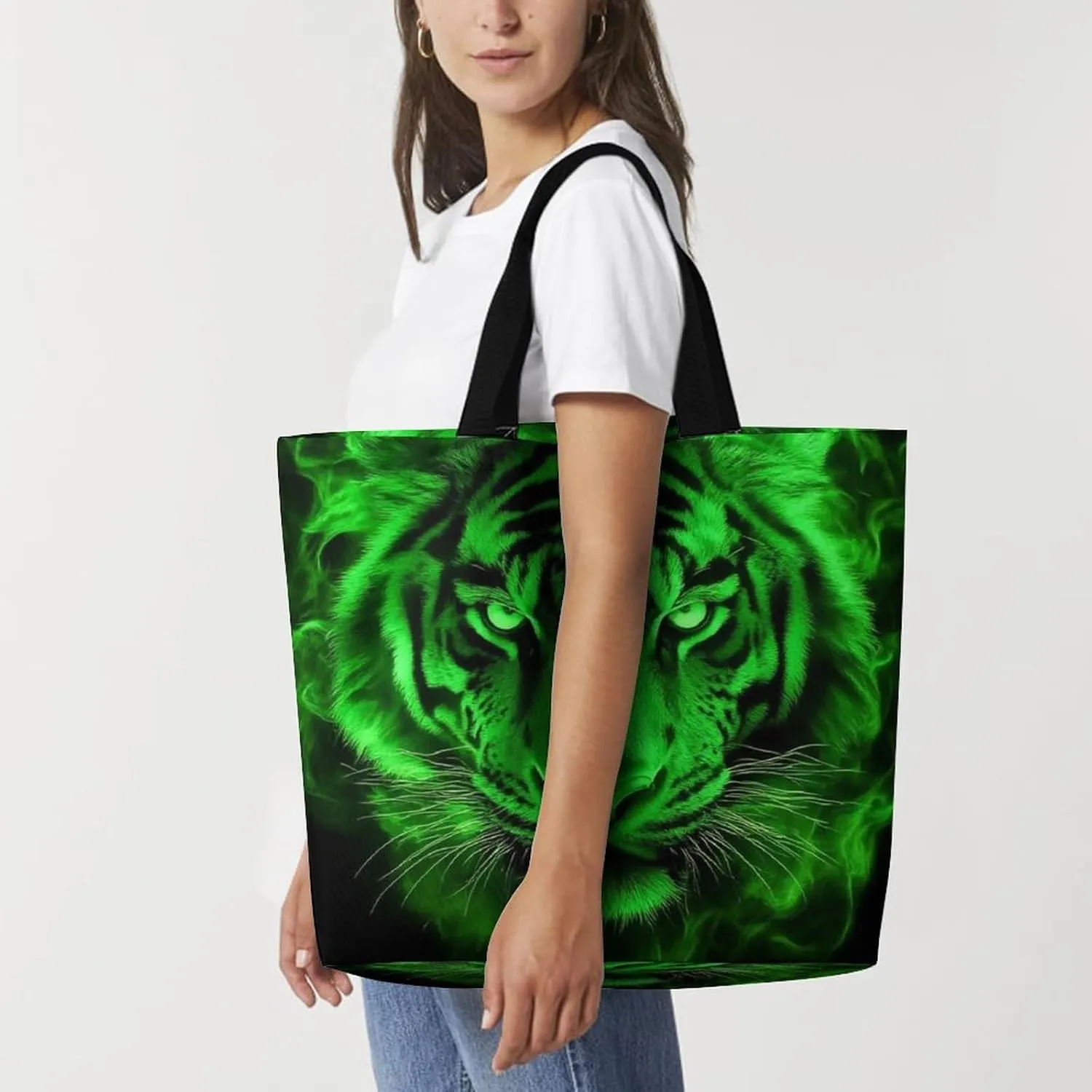 Women's Reusable Tote Bag, Portable Shoulder Handbags Large Capacity Casual Shopping Bags