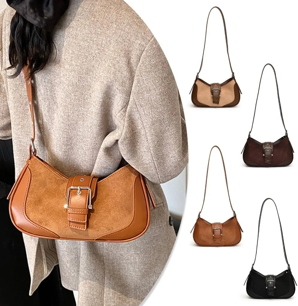 Women's Shoulder Bag Retro Underarm Bags Spacious Interior Casual Handbag PU Leather Crossbody Purse for Everyday Use