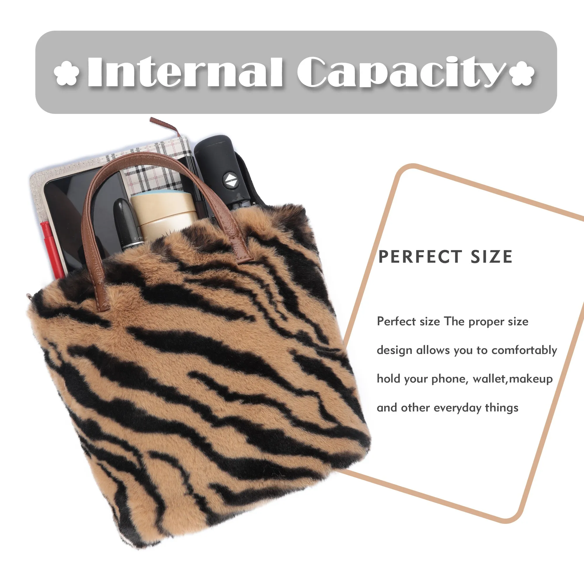 Women’s Shoulder Handbag Fluffy Faux Fur Bag Crossbody Plush Fashion Satchel 21837