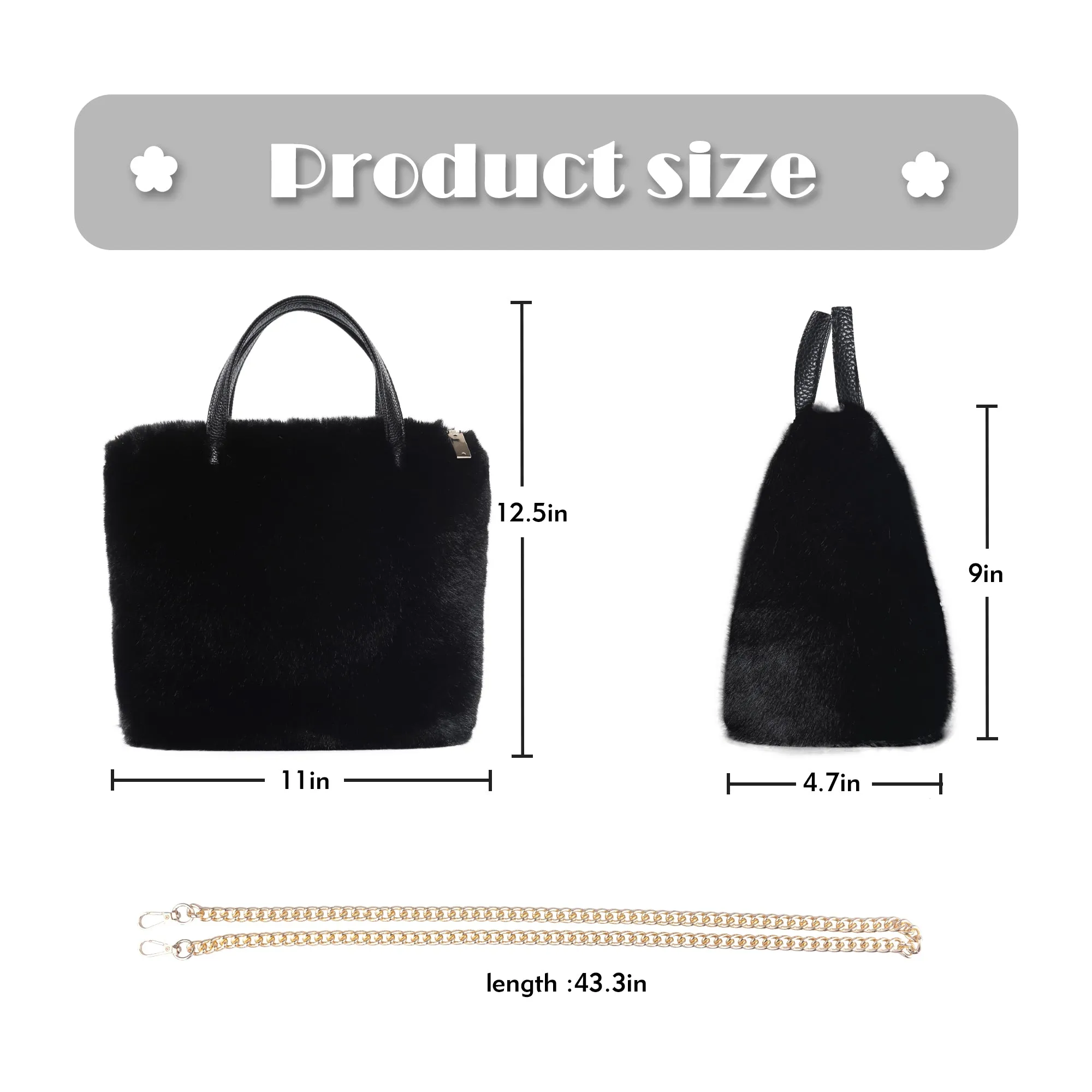 Women’s Shoulder Handbag Fluffy Faux Fur Bag Crossbody Plush Fashion Satchel 21837