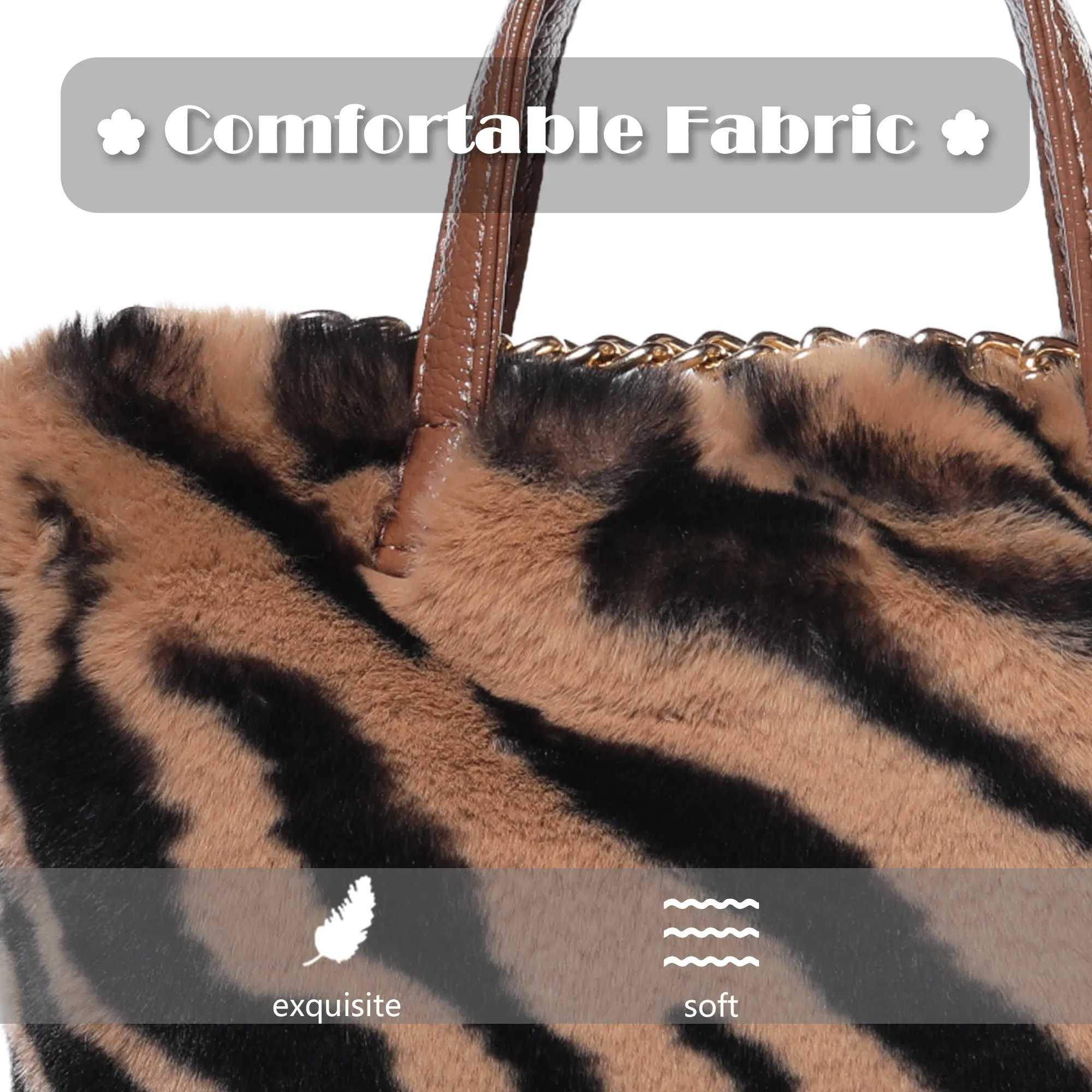 Women’s Shoulder Handbag Fluffy Faux Fur Bag Crossbody Plush Fashion Satchel 21837