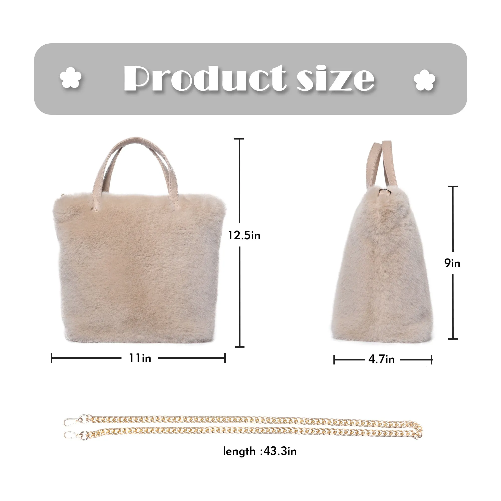 Women’s Shoulder Handbag Fluffy Faux Fur Bag Crossbody Plush Fashion Satchel 21837
