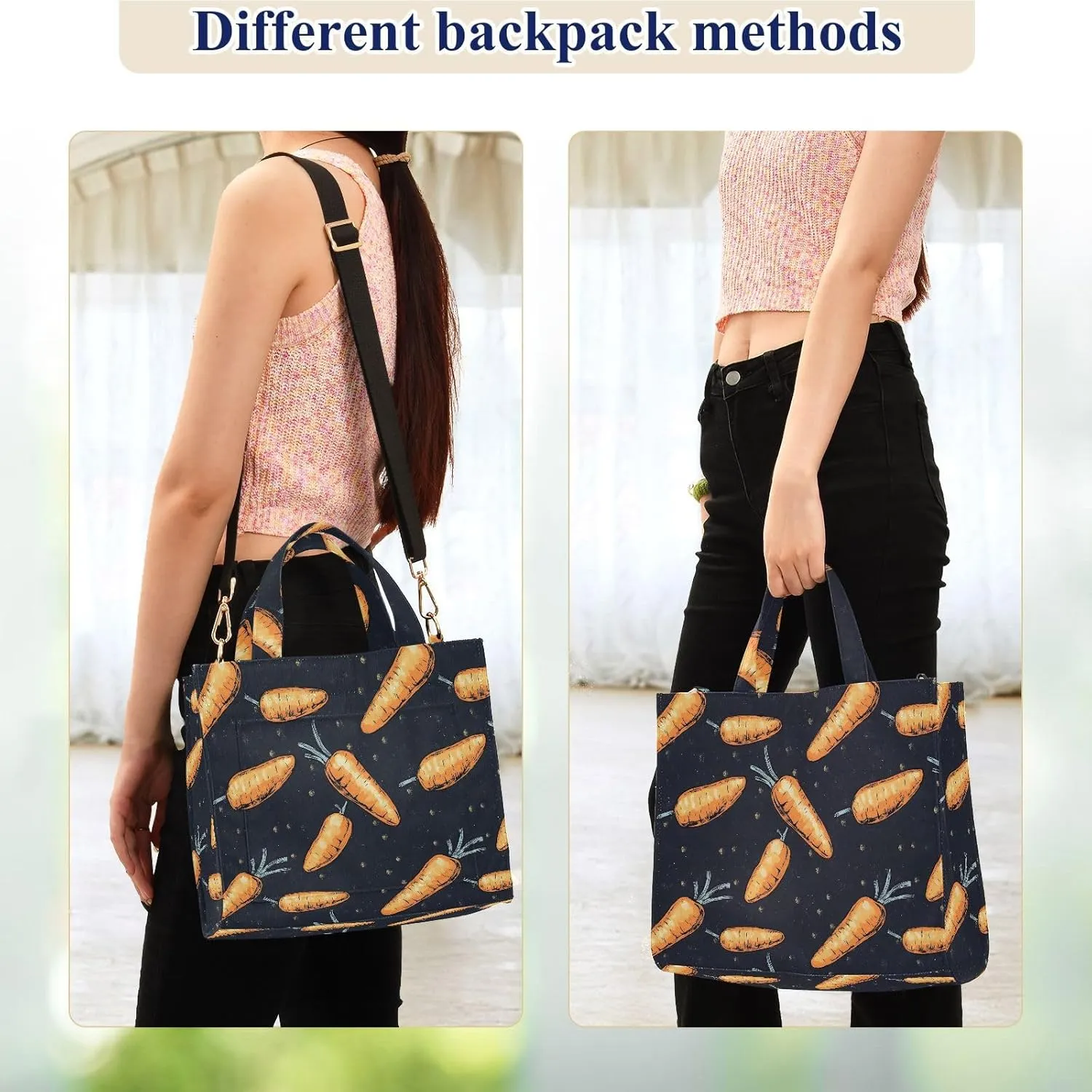 Women's Shoulder Handbags Carrot Galaxy Print, Corduroy Tote Bag Large Capacity Small Size