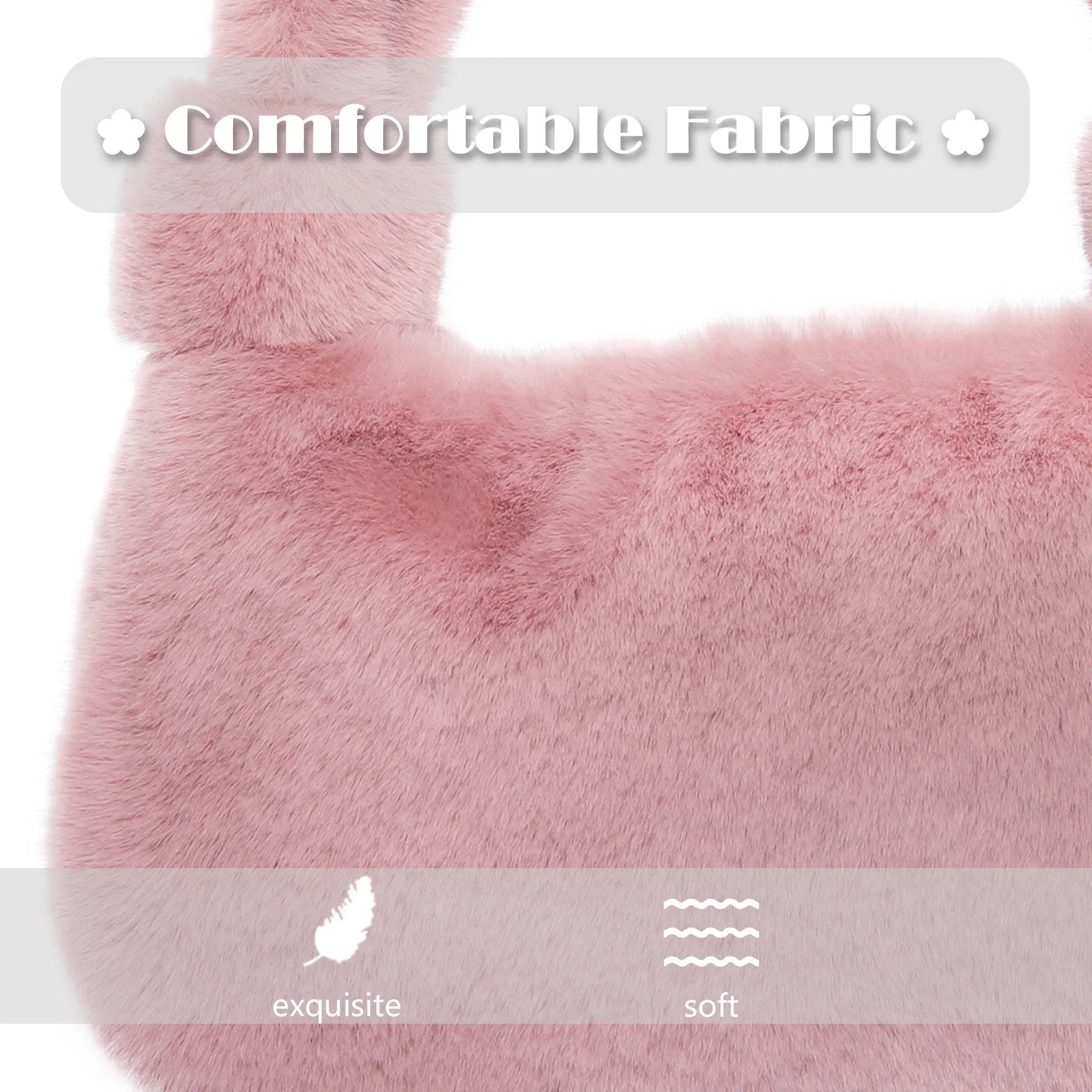 Women’s Shoulder Tote Handbags Fluffy Faux Fur Bag Crossbody Bag 21836