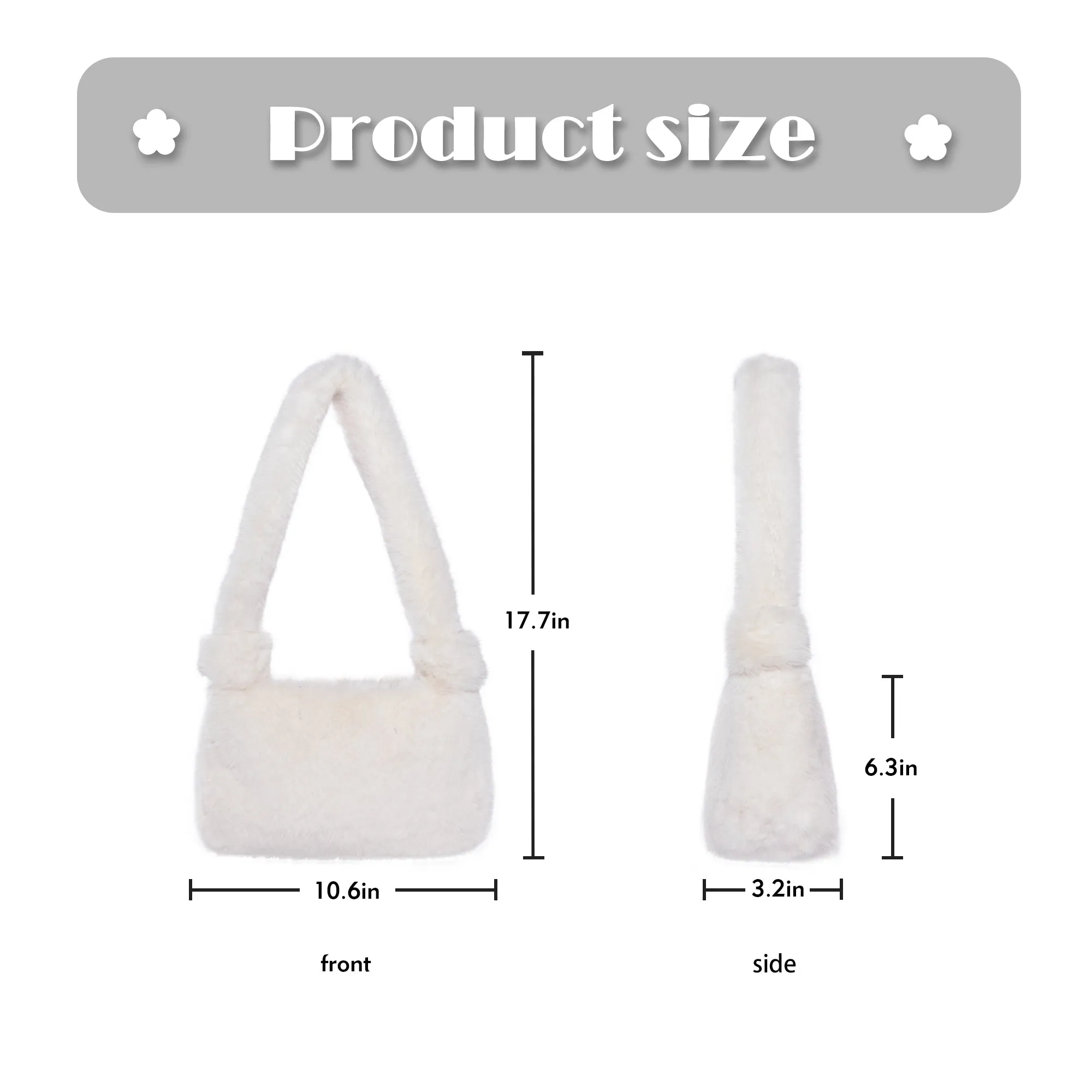 Women’s Shoulder Tote Handbags Fluffy Faux Fur Bag Crossbody Bag 21836