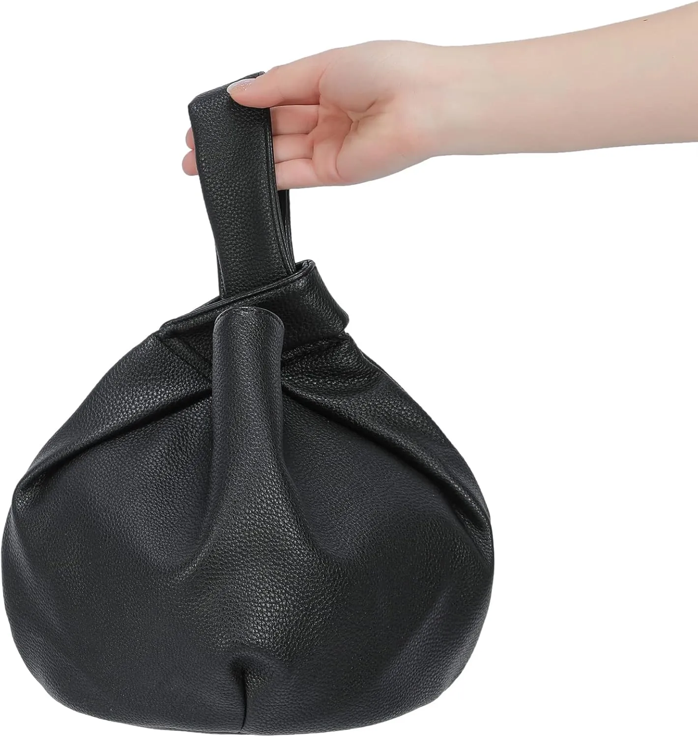 Women's Small Tote Bag for Women Soft Leather Top Handle Bag Wristlet Knot Pouch Purses and Handbags