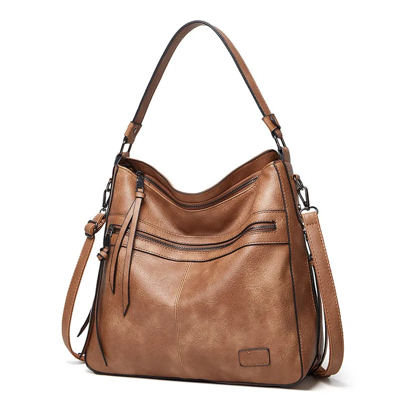 Women's Spring Soft Leather Large Capacity Versatile Handbags