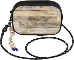 Wood Texture Rustic Crossbody Bag for Women Cell Phone Purses Women's Small Shoulder Handbags Wallet Purse with Strap