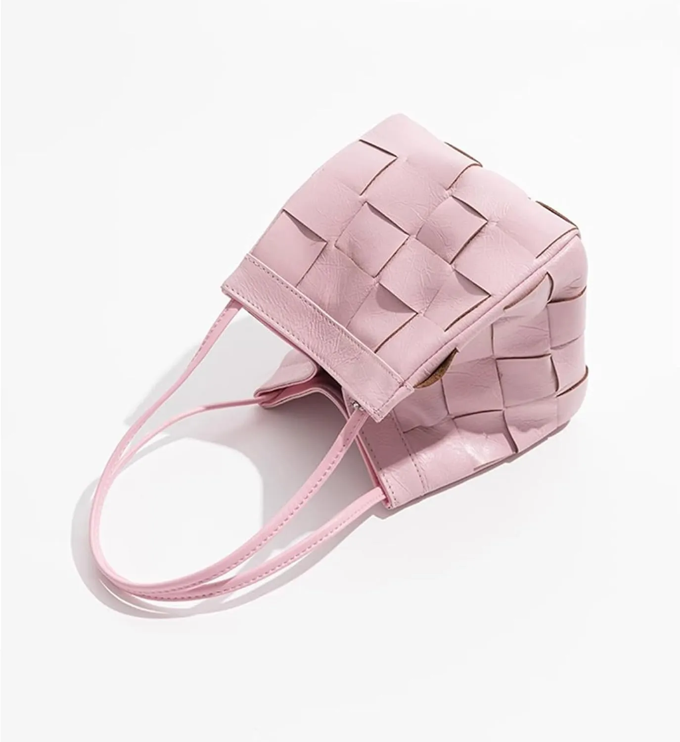 Woven bucket shouler bag for Women,Tote Vegan Leather Handbags, Large-capacity crossbody bag.purse,soft Casual Hobo