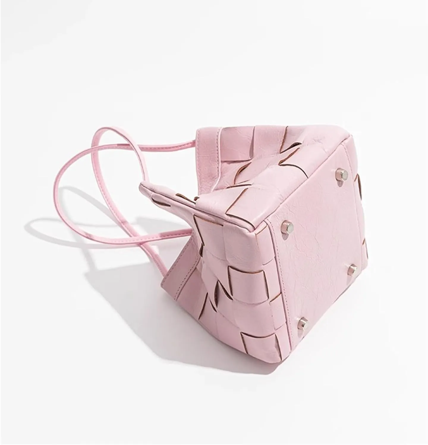 Woven bucket shouler bag for Women,Tote Vegan Leather Handbags, Large-capacity crossbody bag.purse,soft Casual Hobo