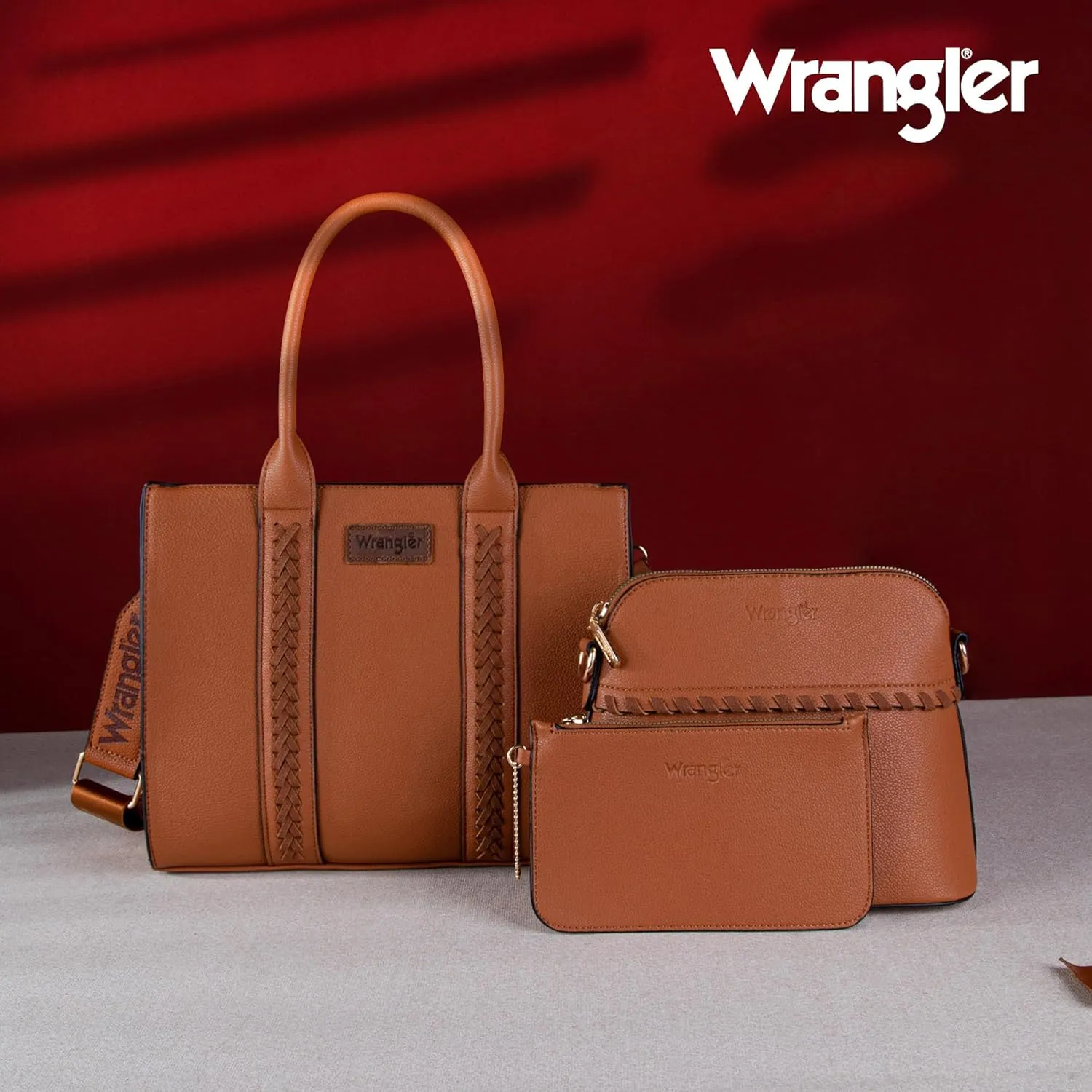 Wrangler 3Pcs Purses for Women Tote Bag Crossbody Handbag Sets with Strap