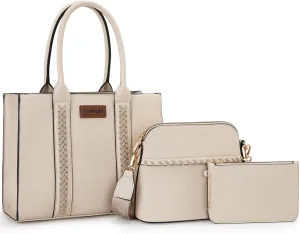 Wrangler 3Pcs Purses for Women Tote Bag Crossbody Handbag Sets with Strap