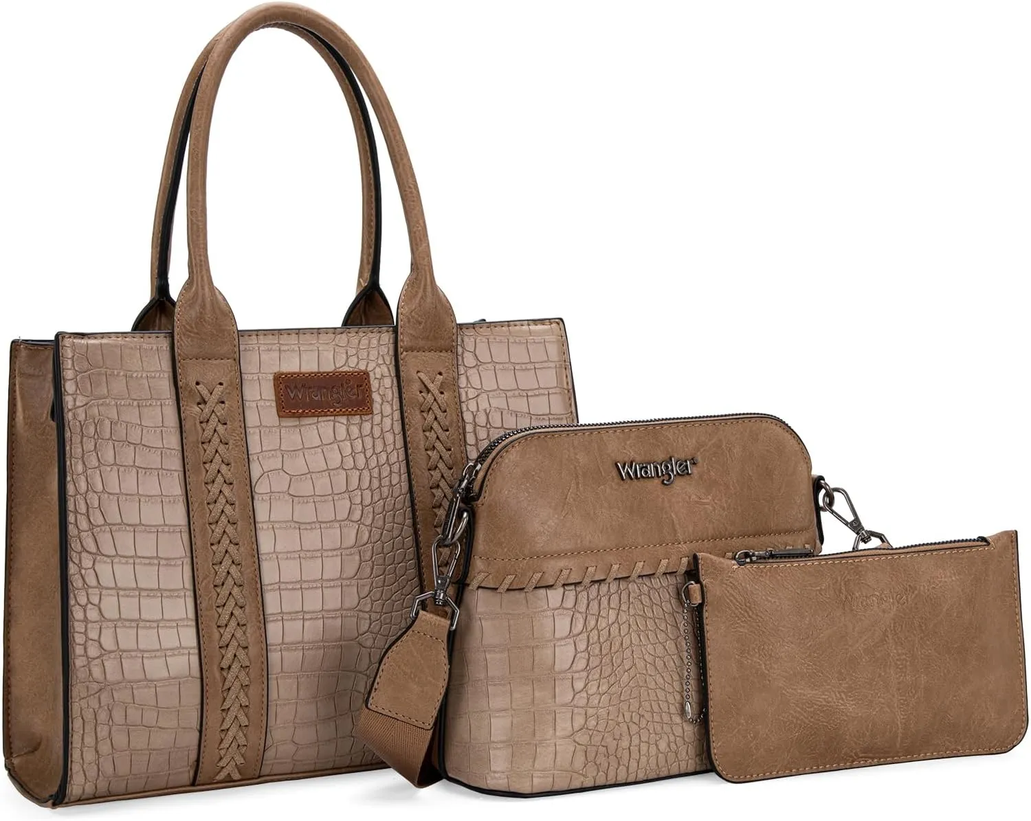 Wrangler 3Pcs Purses for Women Tote Bag Crossbody Handbag Sets with Strap