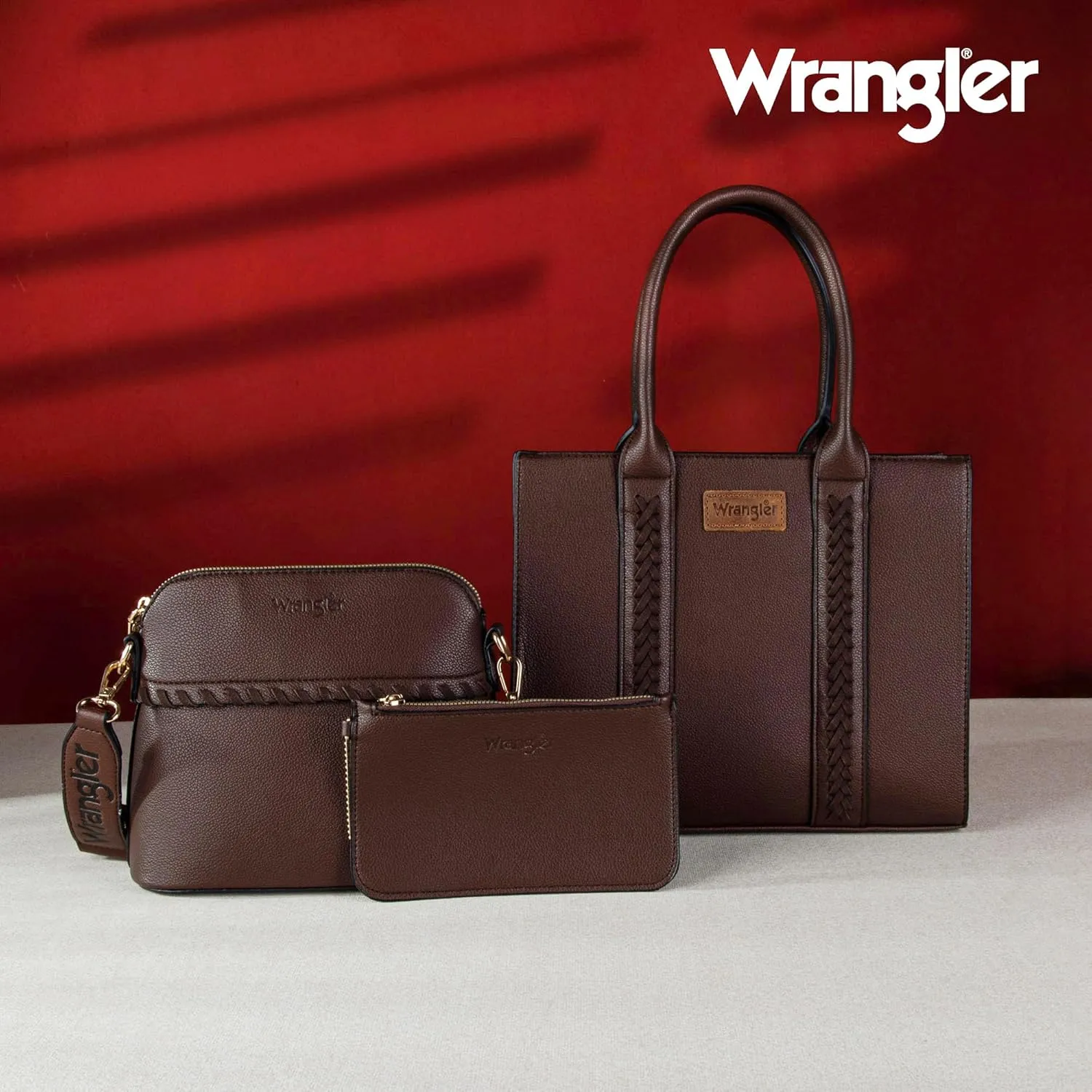 Wrangler 3Pcs Purses for Women Tote Bag Crossbody Handbag Sets with Strap