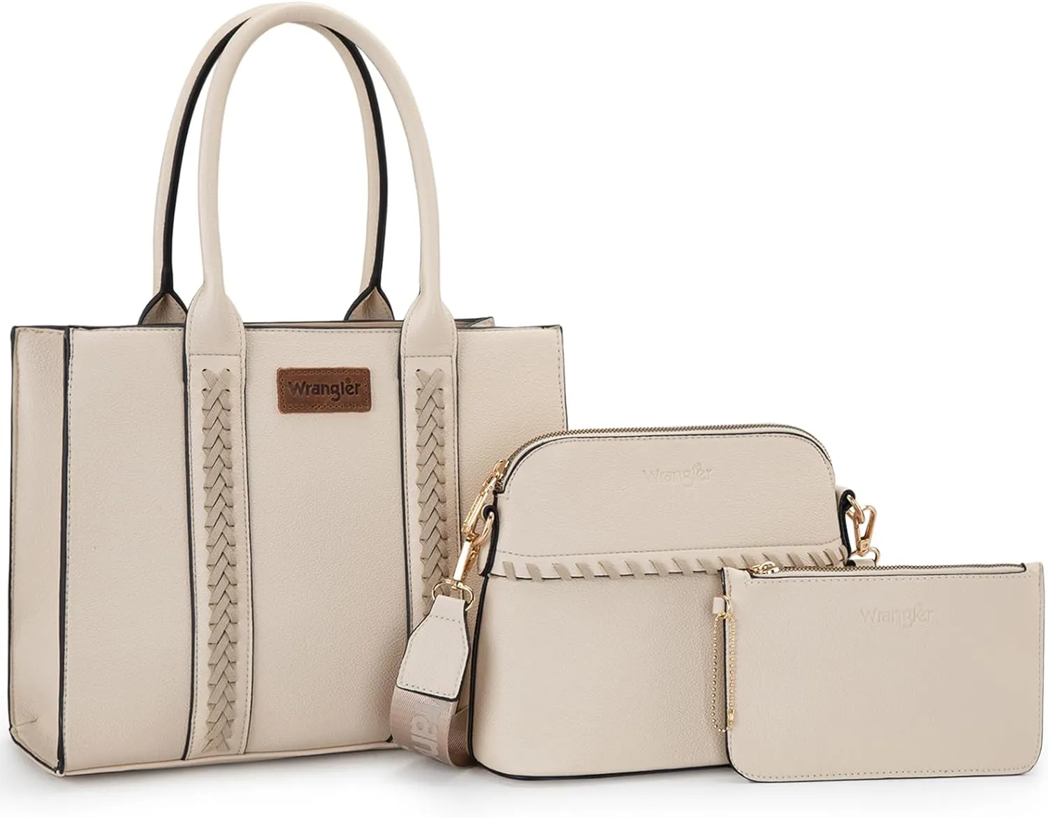 Wrangler 3Pcs Purses for Women Tote Bag Crossbody Handbag Sets with Strap