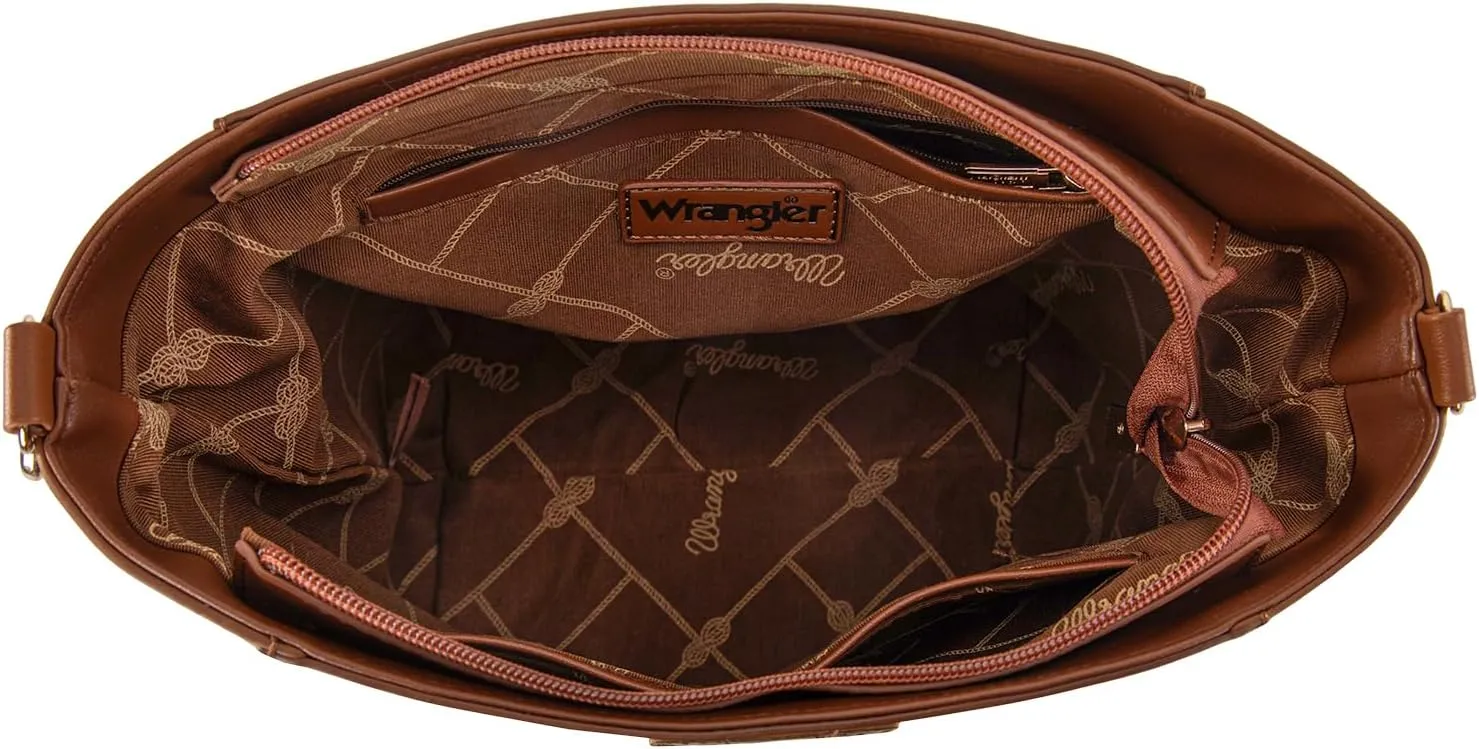 Wrangler MEDIUM Crossbody Bag for Women Vegan Leather Bucket Handbags with Guitar Strap