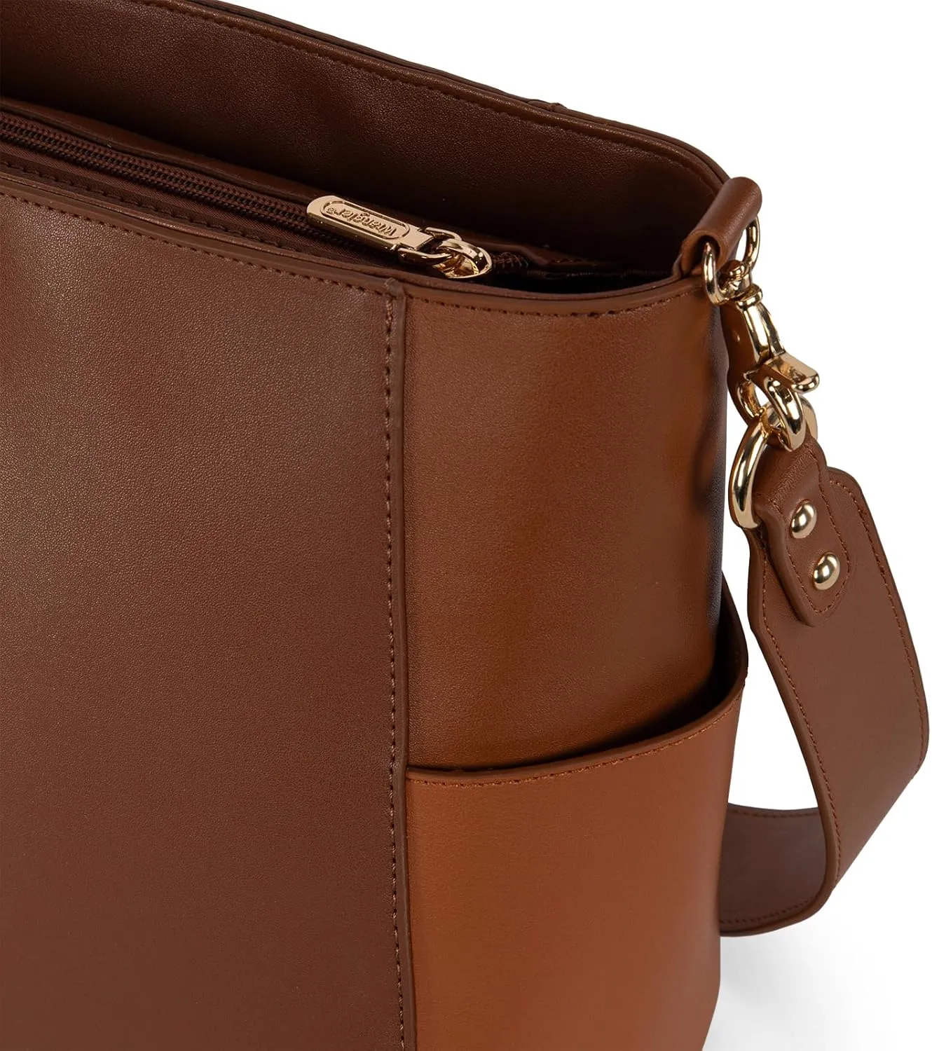 Wrangler MEDIUM Crossbody Bag for Women Vegan Leather Bucket Handbags with Guitar Strap