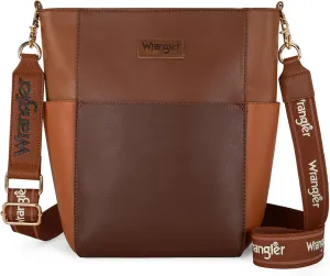Wrangler MEDIUM Crossbody Bag for Women Vegan Leather Bucket Handbags with Guitar Strap