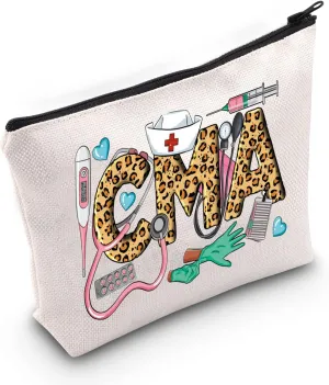 WZMPA Certified Medical Assistant Cosmetic Makeup Bag CMA Student Gift Nursing CMA Zipper Pouch Bag For Medical Assistant