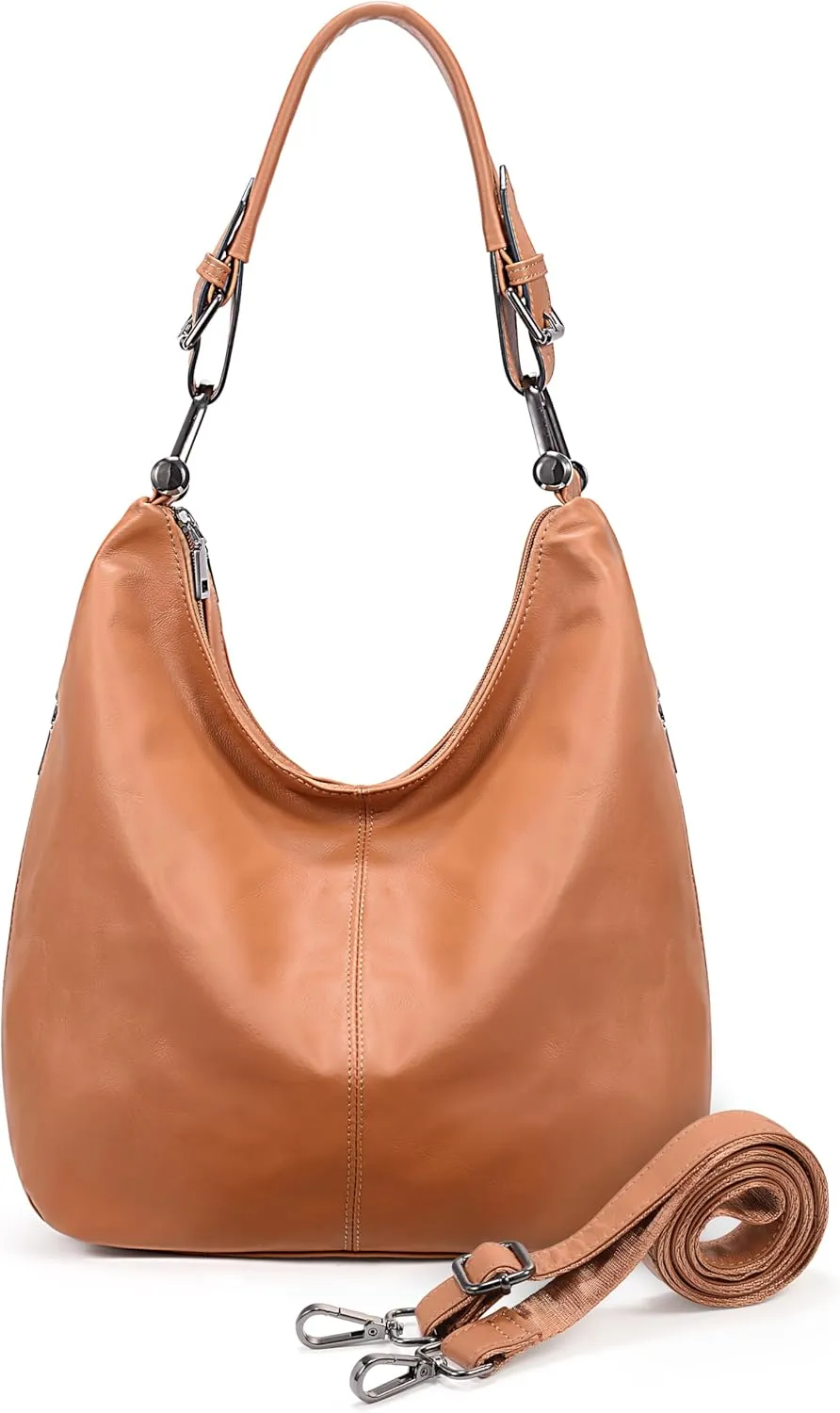 YALUXE Genuine Leather Hobo Bags for Women Slouchy Shoulder Handbags Purses Crossbody Bags
