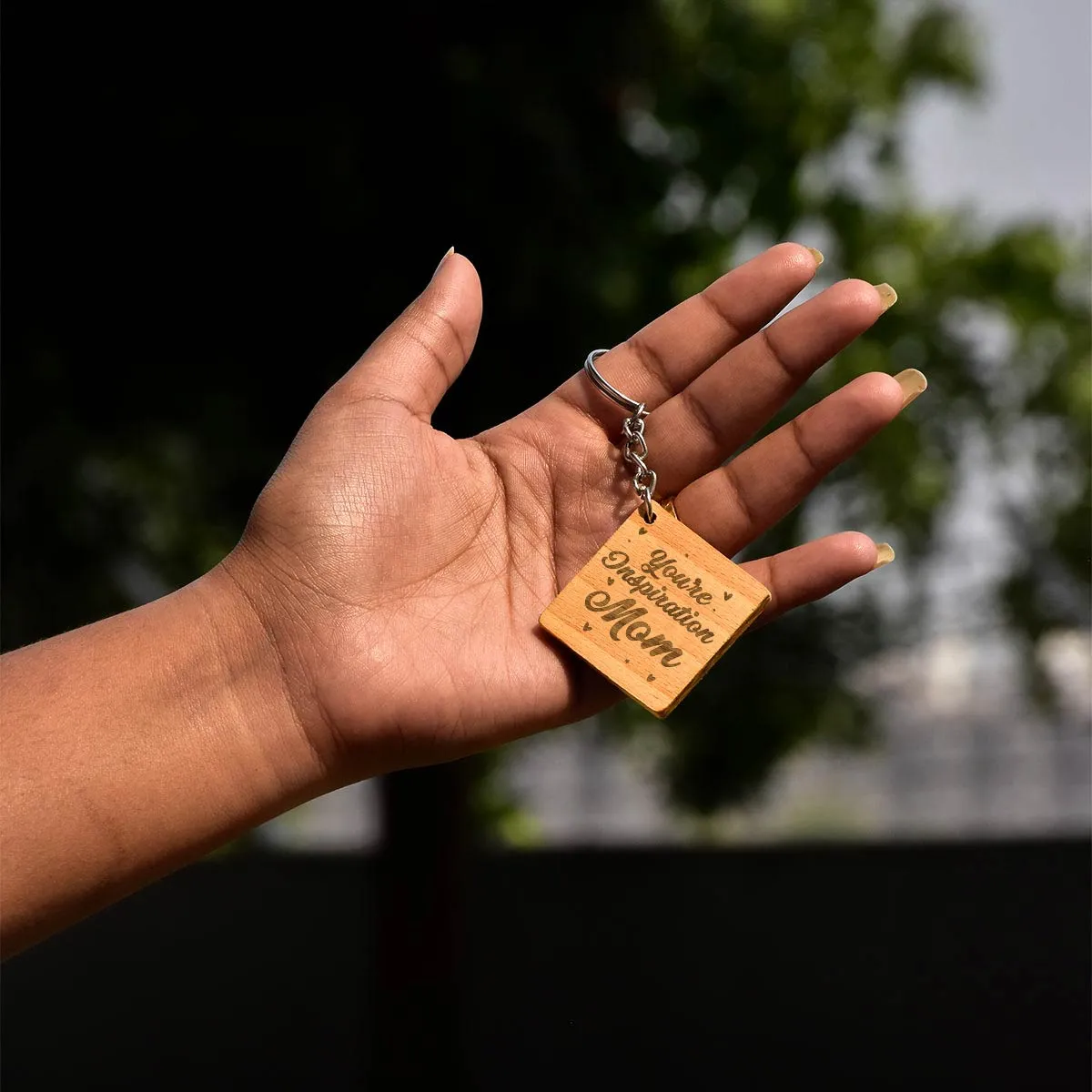 You're Inspiration Mom Engraved Wooden Keychain Gift For Mother's Day