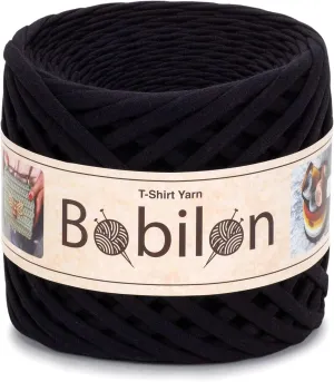 Zpagetti Organic 7-9 mm T-Shirt Yarn for Macrame & Knitting, 100% Cotton Jersey Black Passion